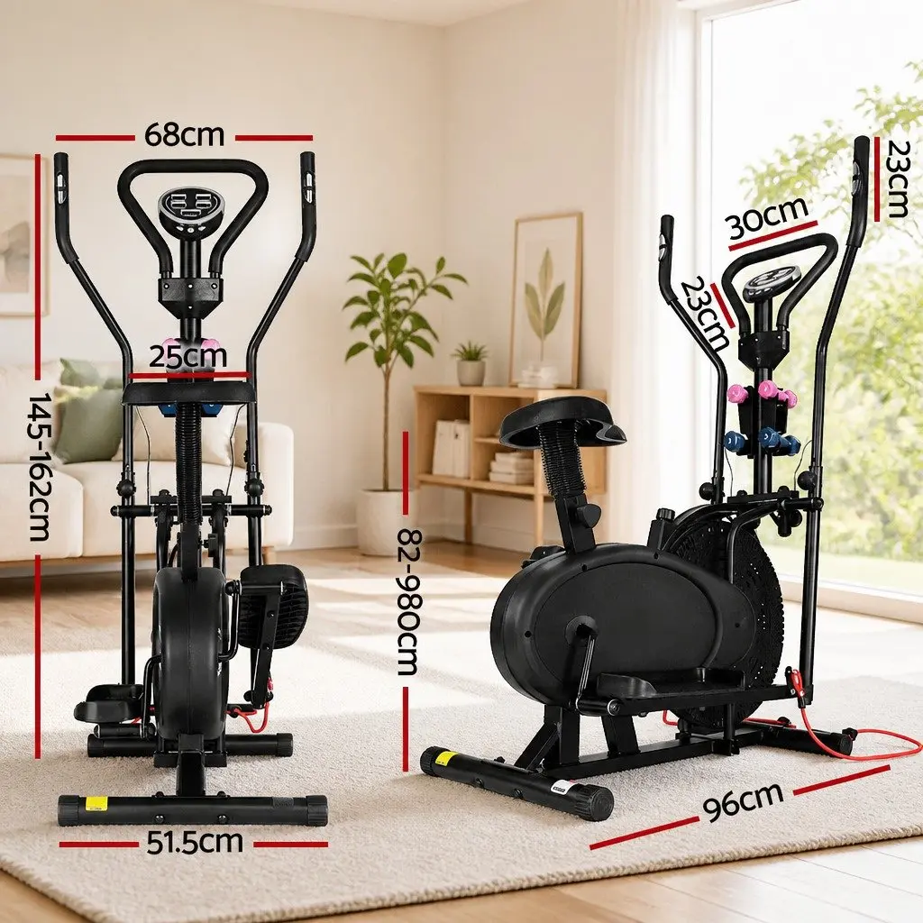 Exercise Bike 6 in 1 Elliptical Cross Trainer Home Gym Indoor Fitness Machine