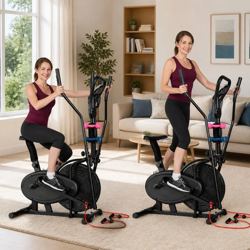 Exercise Bike 6 in 1 Elliptical Cross Trainer Home Gym Indoor Fitness Machine