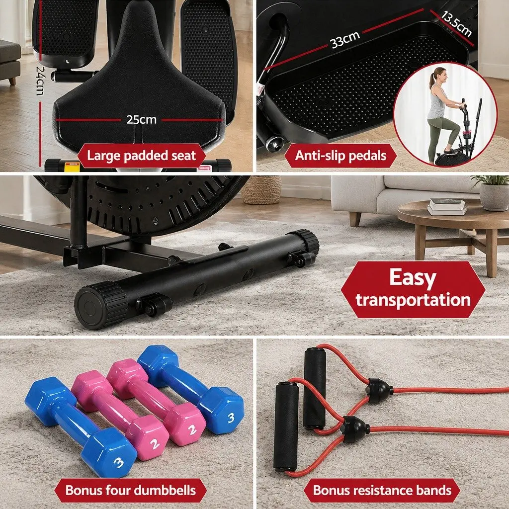 Exercise Bike 6 in 1 Elliptical Cross Trainer Home Gym Indoor Fitness Machine