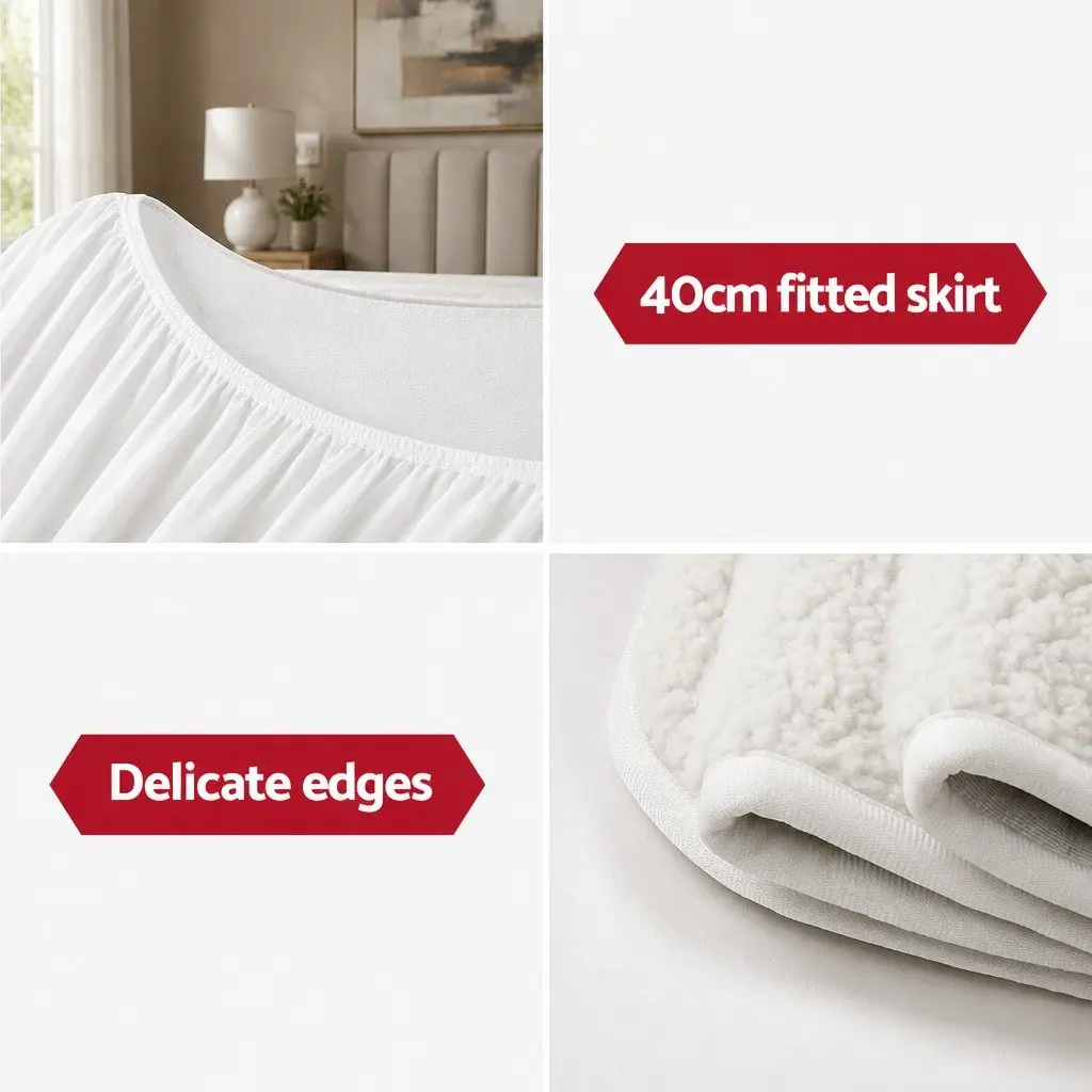 Queen Size Electric Blanket Fully Fitted Fleecy Fabric Heated Bedding 9