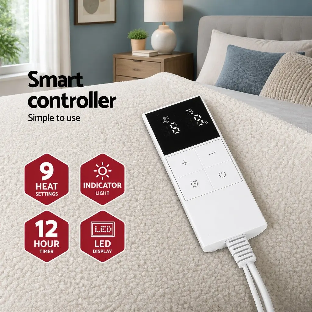 Single Bed Electric Blanket with Adjustable Heat Settings
