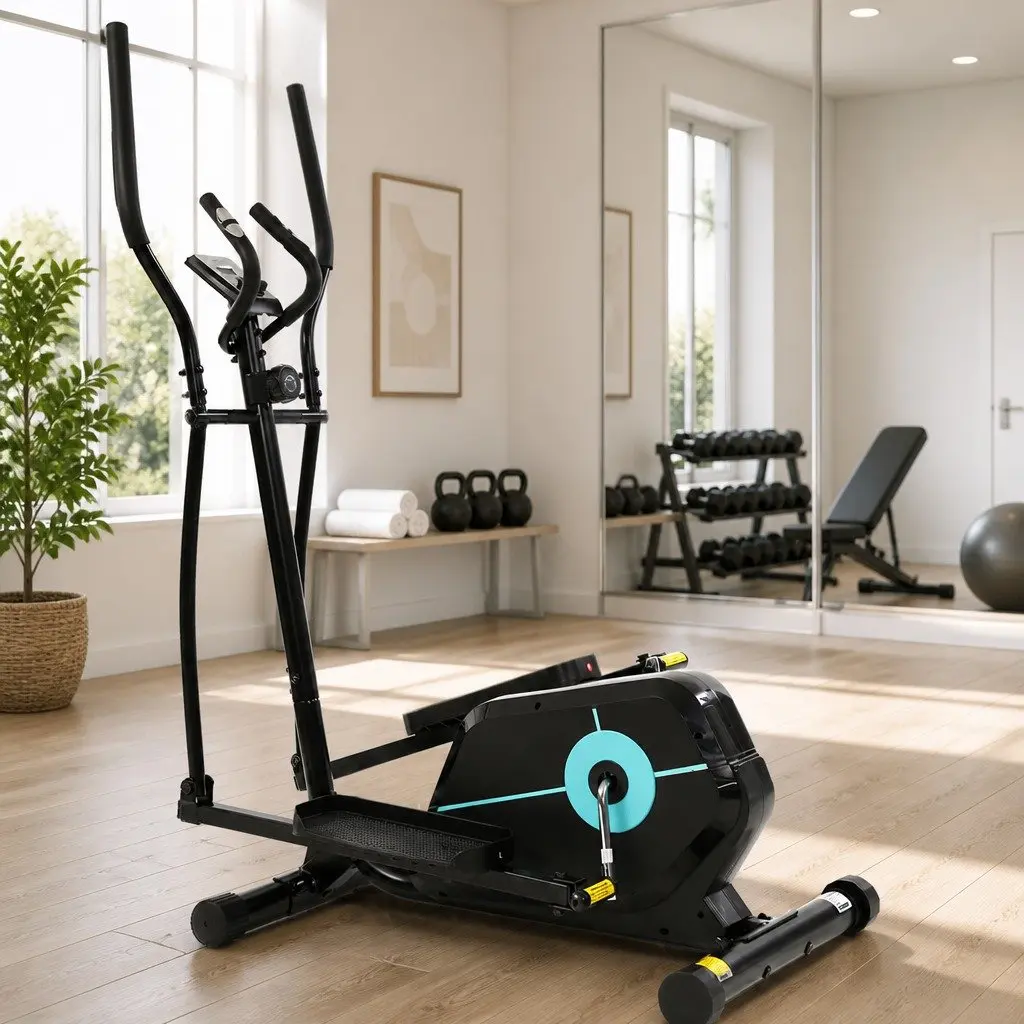 Elliptical Cross Trainer Exercise Bike Home Gym Fitness Machine Black 8 Level