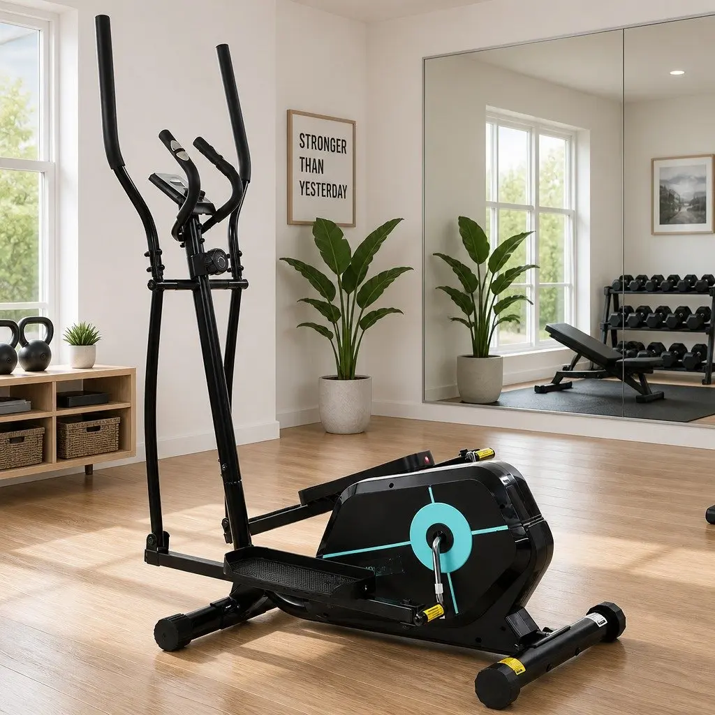 Elliptical Cross Trainer Exercise Bike Home Gym Fitness Machine Black 8 Level