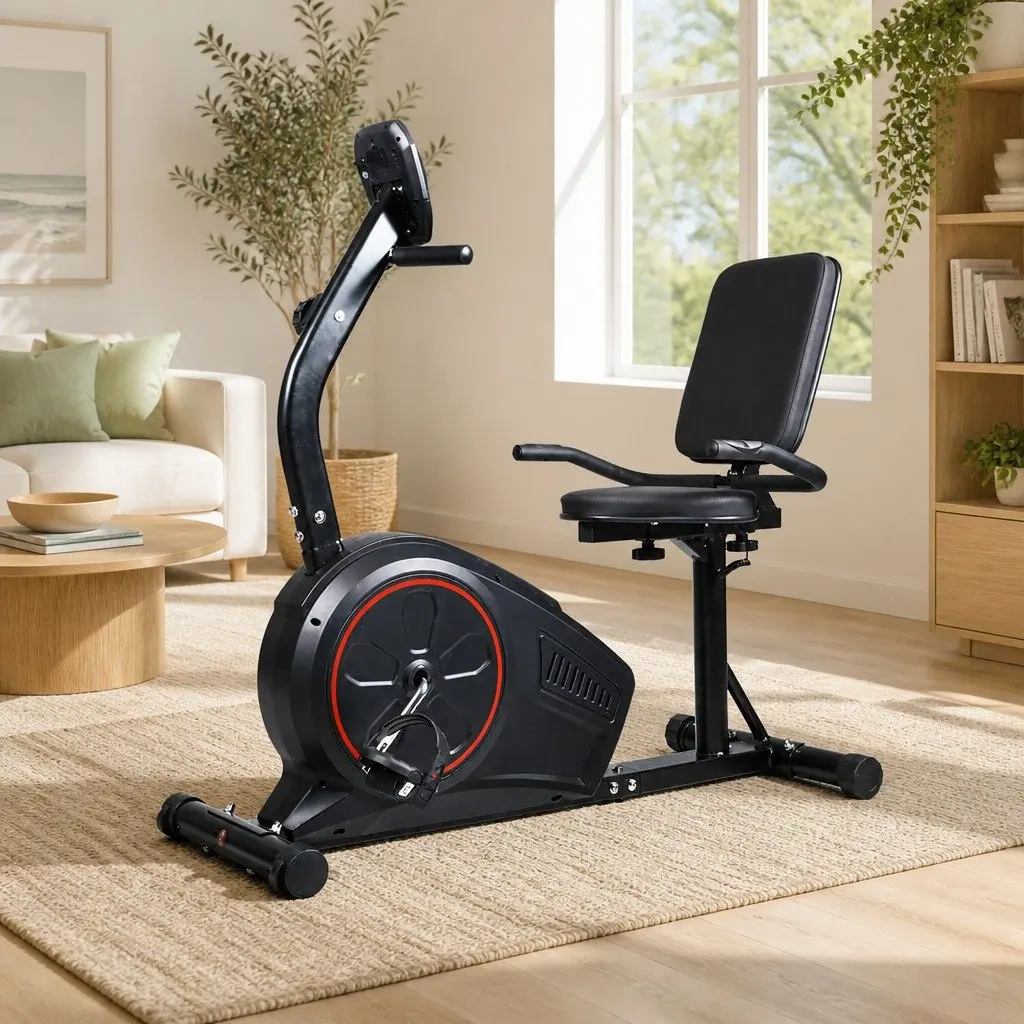 Recumbent Exercise Bike Magnetic Indoor Cycling Home Gym Cardio 8 Resistance