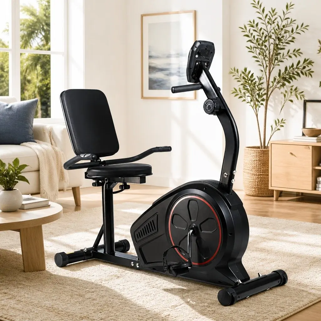 Recumbent Exercise Bike Magnetic Indoor Cycling Home Gym Cardio 8 Resistance