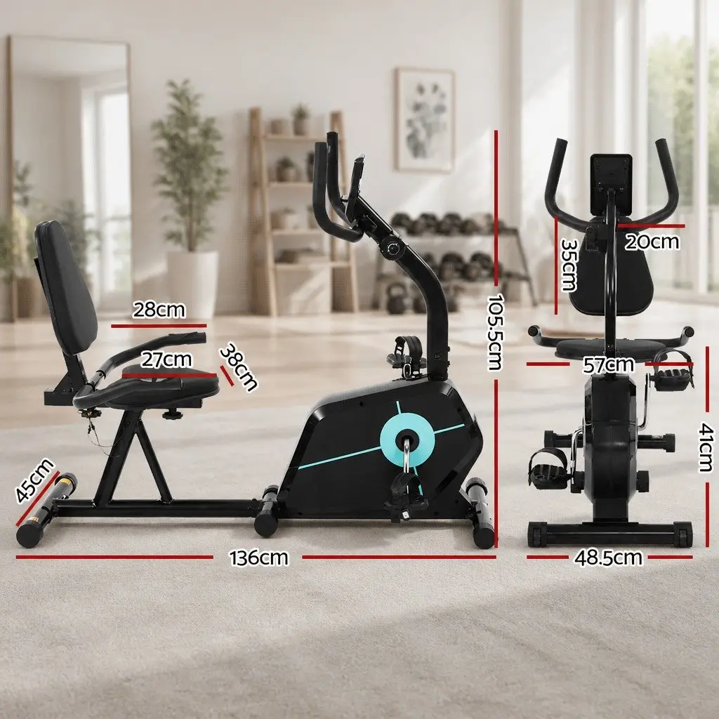 Recumbent Exercise Bike Indoor Cycling Home Gym Cardio Fitness Machine