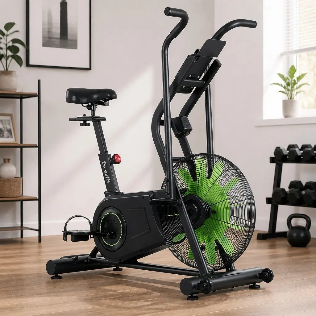 Air Bike Dual Action Exercise Bike Fitness Home Gym Cardio Full Body Workout 118 x 67 x 130cm