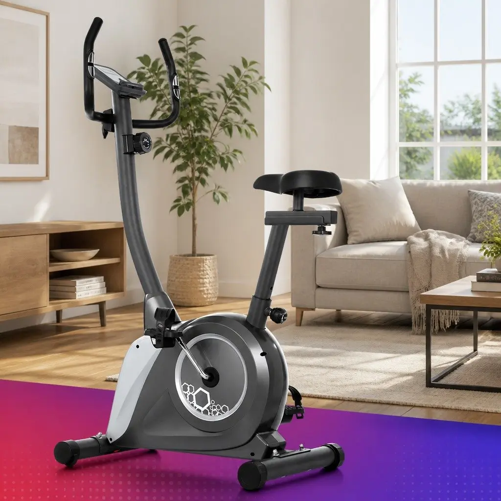 Exercise Bike Home Gym Cardio Trainer Magnetic Resistance Grey 93.5 x 48 x 137.5cm