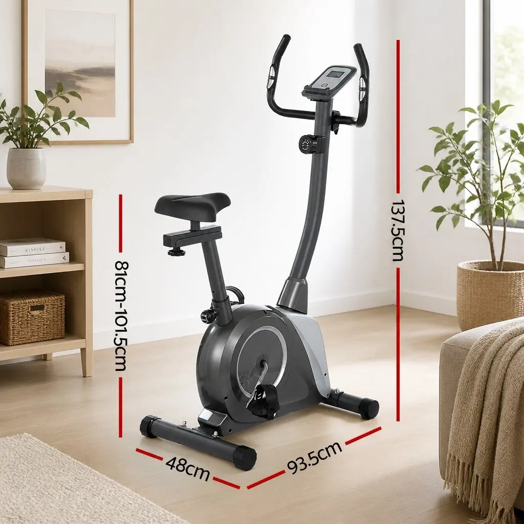Exercise Bike Home Gym Cardio Trainer Magnetic Resistance Grey 93.5 x 48 x 137.5cm