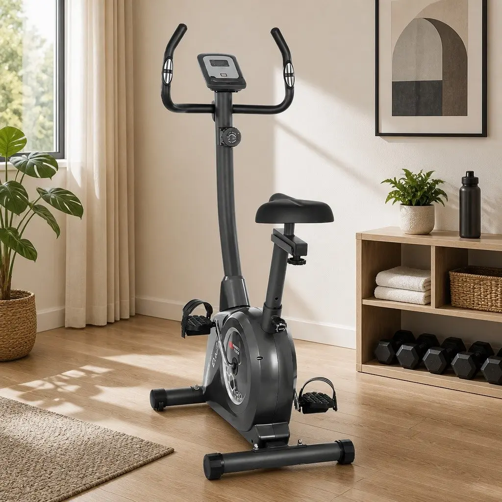 Exercise Bike Home Gym Cardio Trainer Magnetic Resistance Grey 93.5 x 48 x 137.5cm