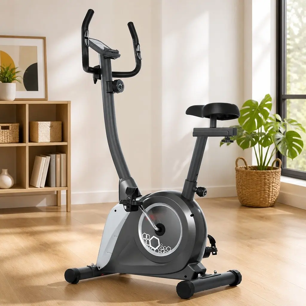 Exercise Bike Home Gym Cardio Trainer Magnetic Resistance Grey 93.5 x 48 x 137.5cm