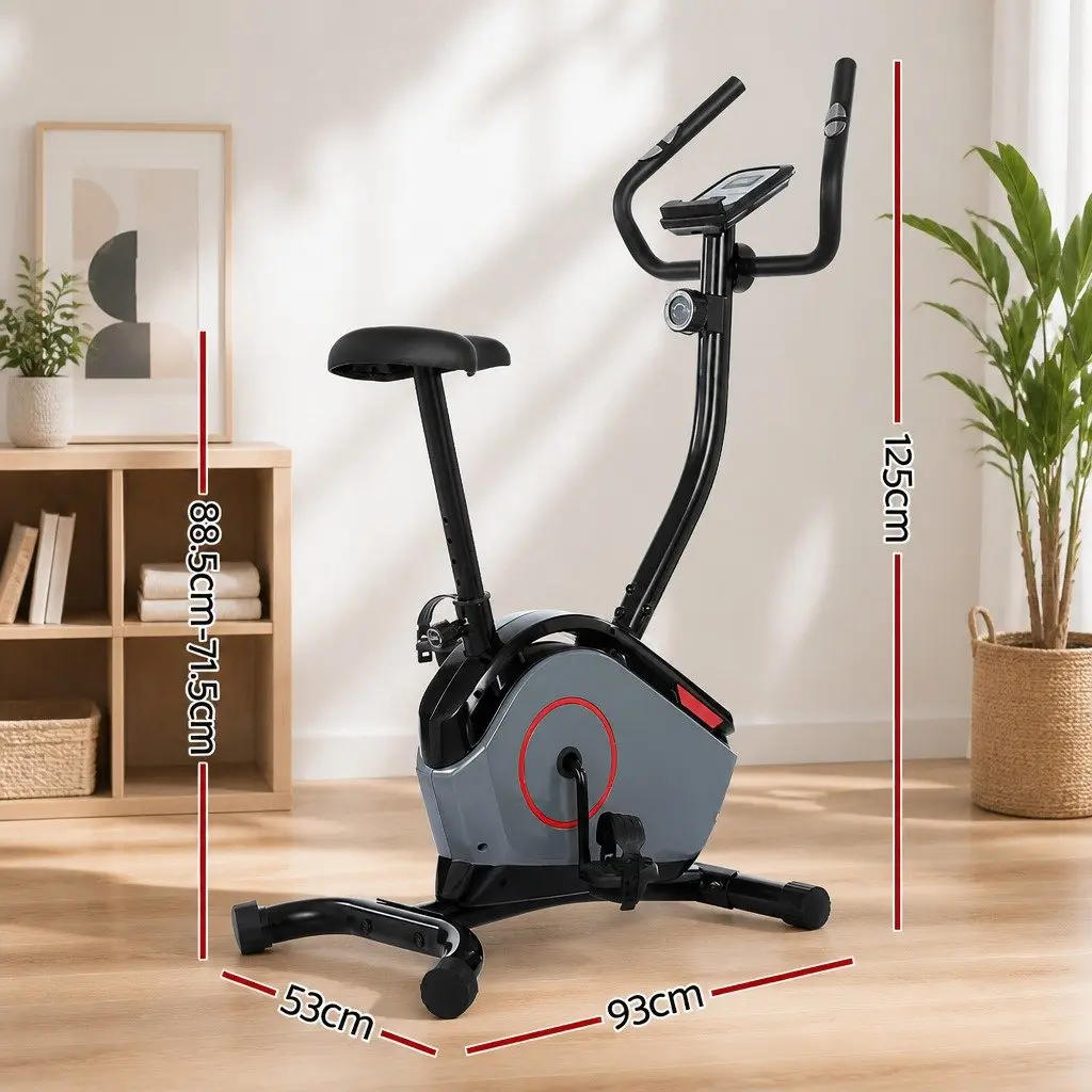 Magnetic Upright Exercise Bike Home Gym Cardio Fitness 93 x 53 x 125cm