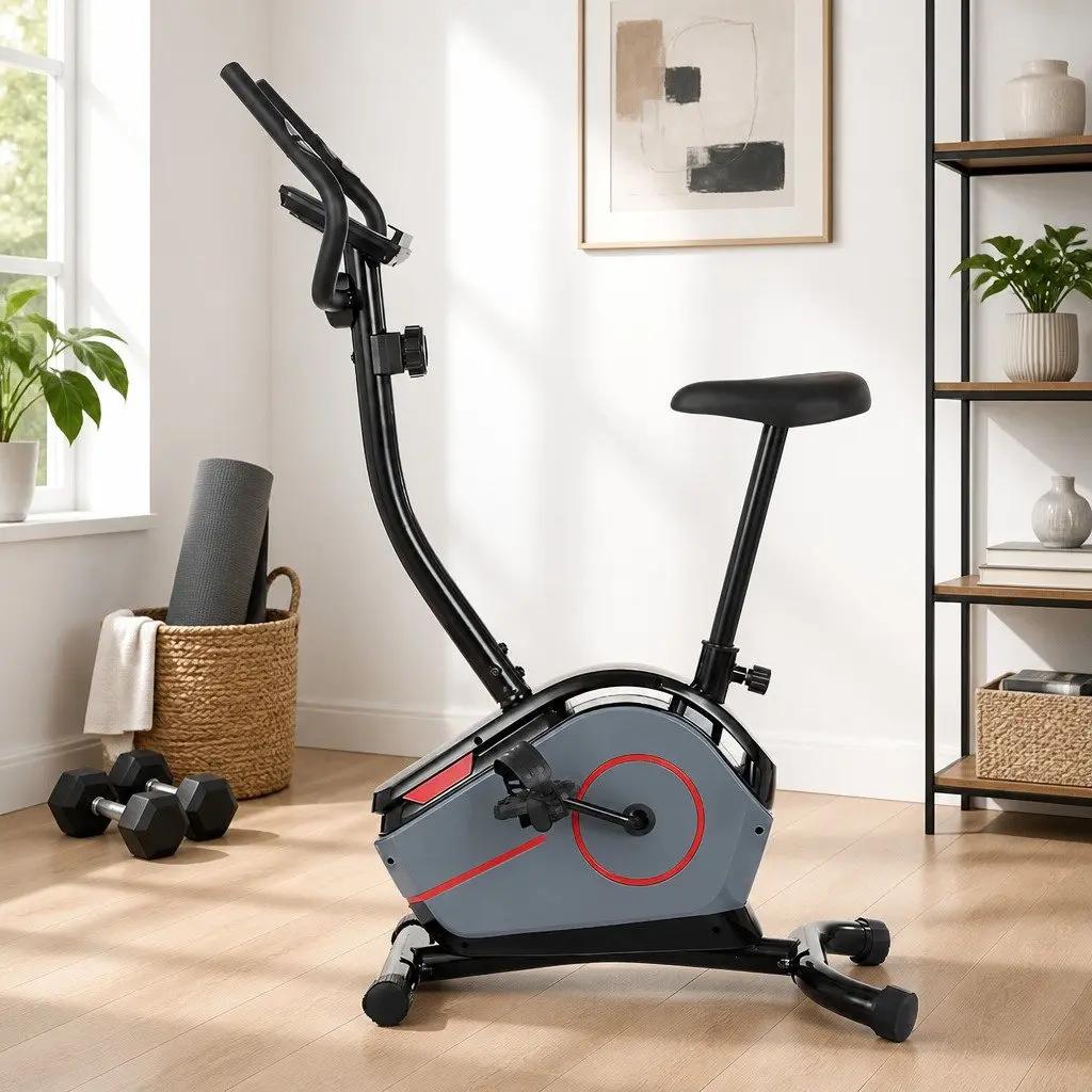 Magnetic Upright Exercise Bike Home Gym Cardio Fitness 93 x 53 x 125cm
