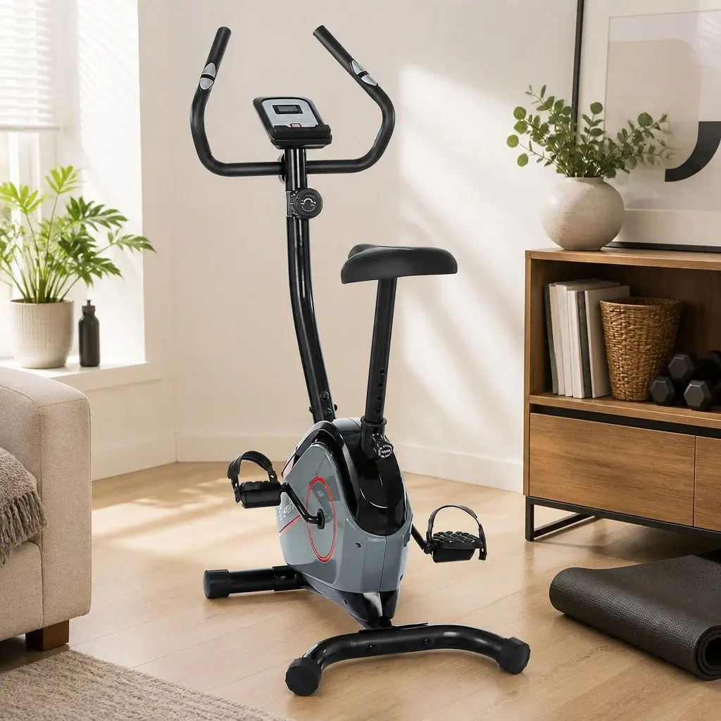 Magnetic Upright Exercise Bike Home Gym Cardio Fitness 93 x 53 x 125cm