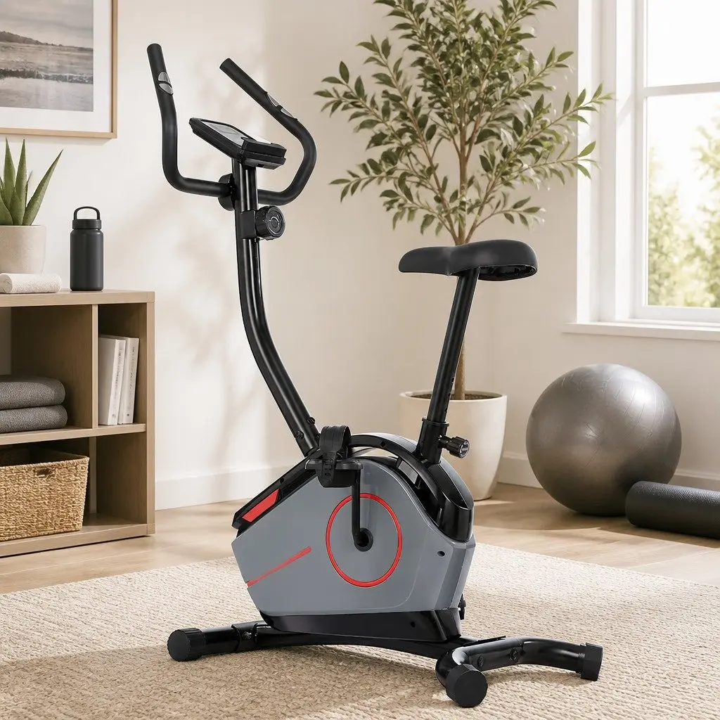 Magnetic Upright Exercise Bike Home Gym Cardio Fitness 93 x 53 x 125cm