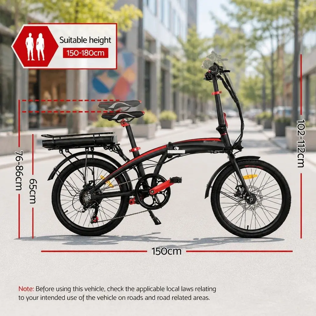Folding Electric Bike Urban Commuter 250W Motor Portable Rechargeable