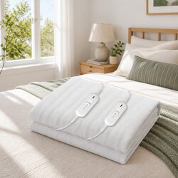 Double Size Electric Blanket Fully Fitted Polyester Warm Bedding with Remote