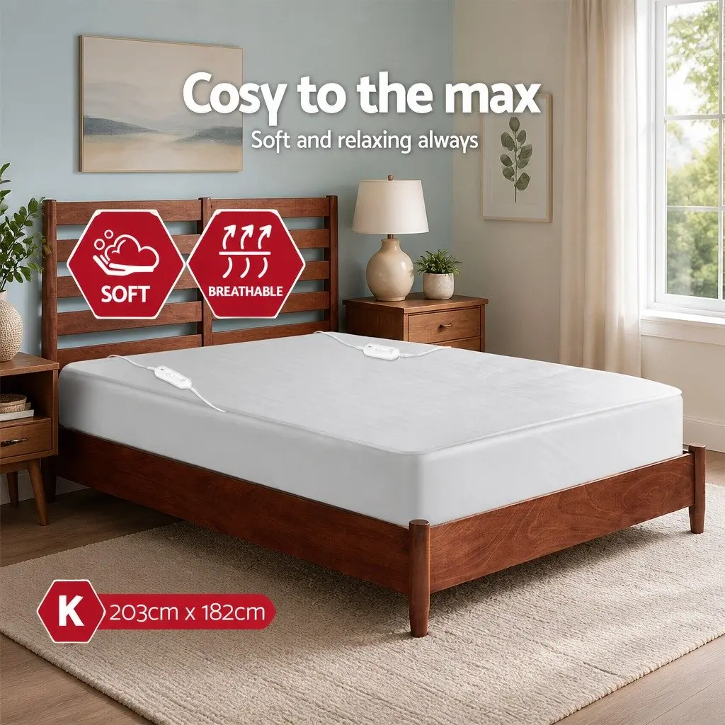 King Size Electric Blanket Bedding Polyester Warm Fitted