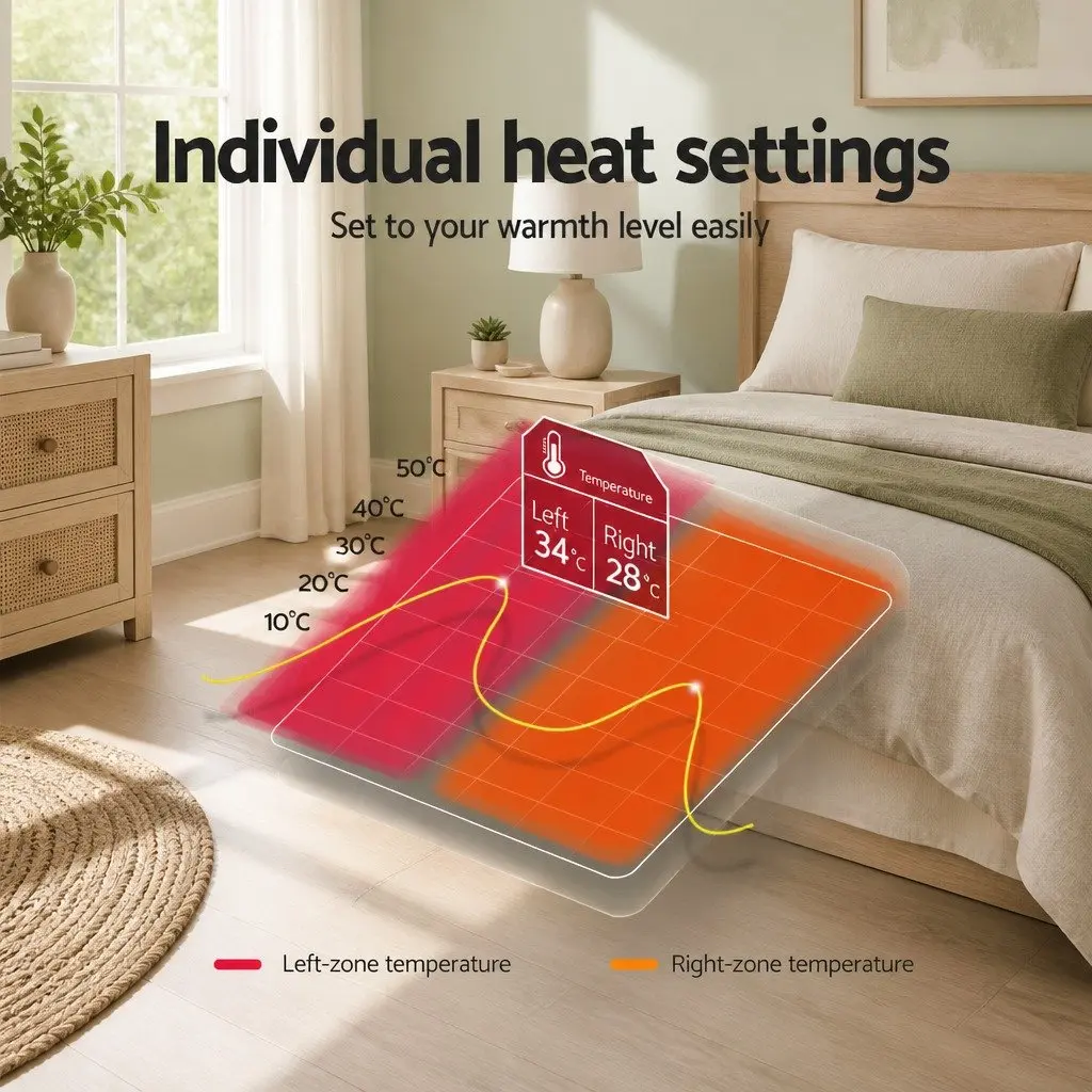 King Size Electric Blanket Bedding Polyester Warm Fitted