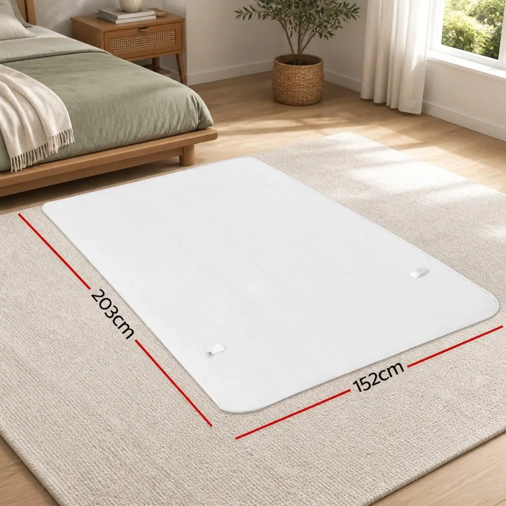 Queen Size Electric Blanket Fitted Polyester Heated Bed Throw