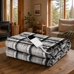 Specifications of Heated Electric Throw Blanket in Grey and White