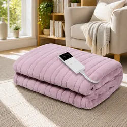 Electric Heated Throw Rug Specifications: 160cm x 130cm, Pink