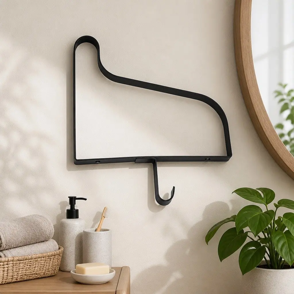 Floating Shelf Brackets Wall Mount Paulownia Wood Industrial Display Organizer Living Room 43cm x 18cm x 24.5cm