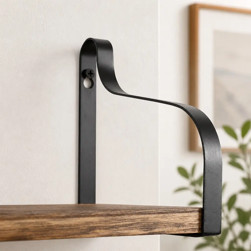 Floating Shelf Brackets Home Office 3 Piece Paulownia Wood Industrial Style