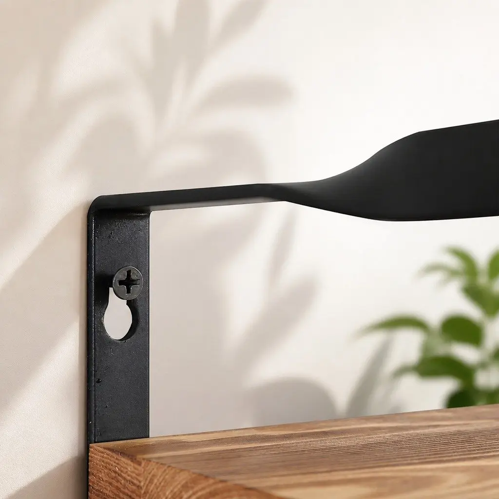 Floating Shelf Brackets Wall Mount Storage Display Industrial Style Home Office 40cm x 15cm x 6.8cm