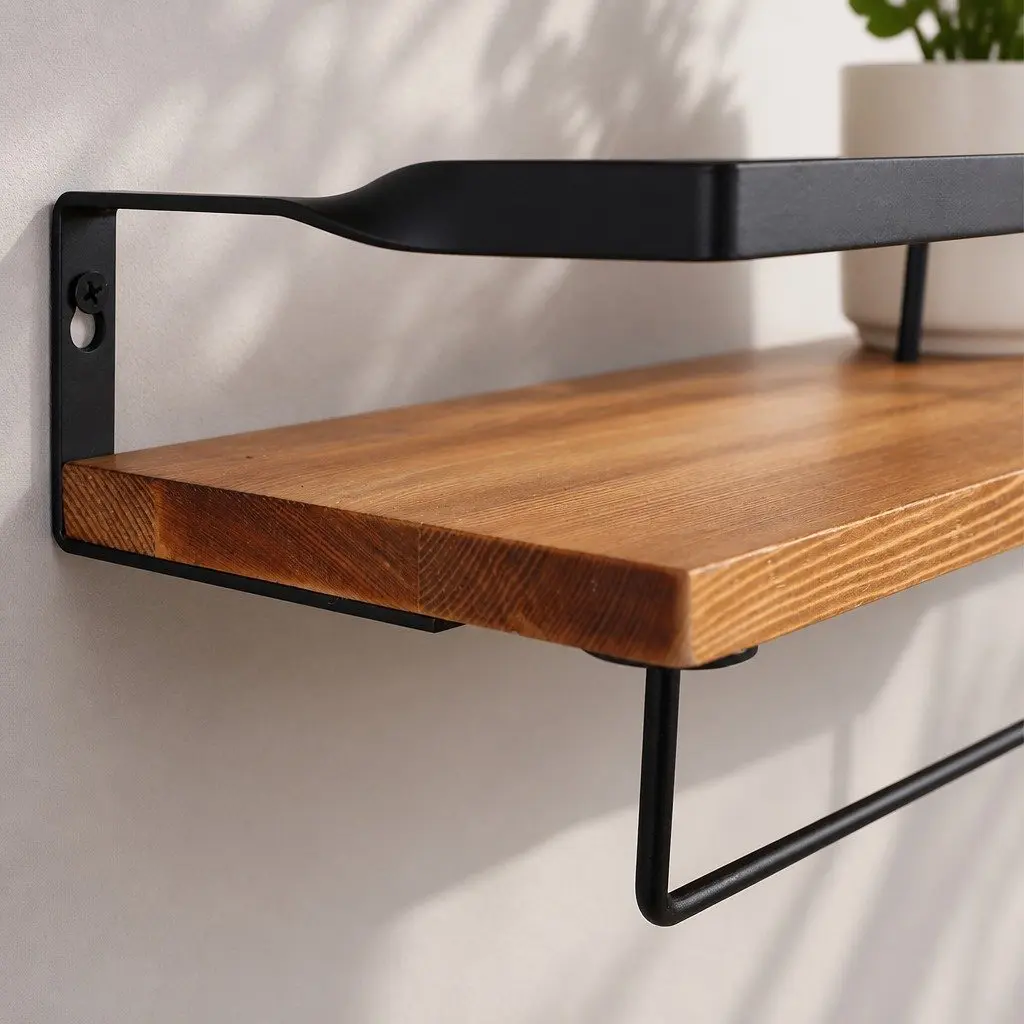 Floating Shelf Brackets Wall Mount Storage Display Industrial Style Home Office 40cm x 15cm x 6.8cm