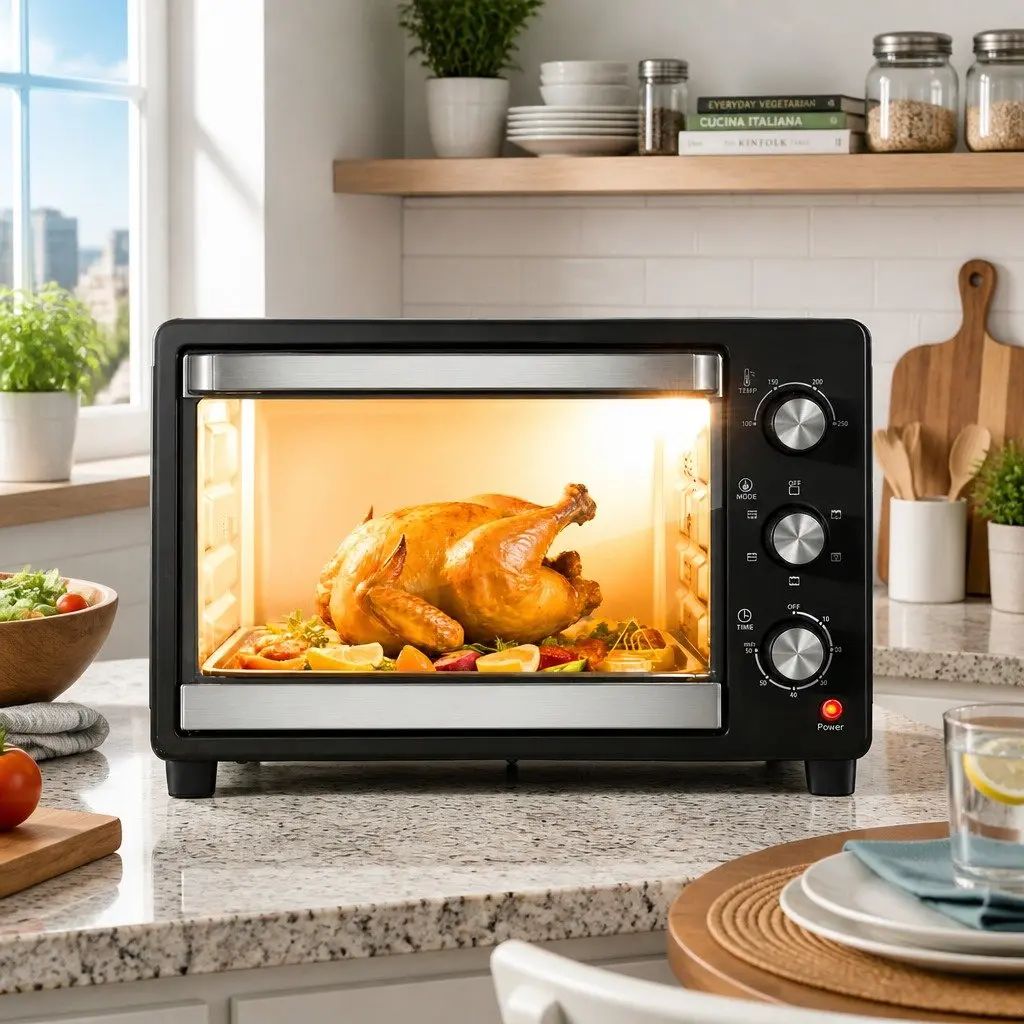 30L Convection Oven Kitchen Electric Fryer Compact Black