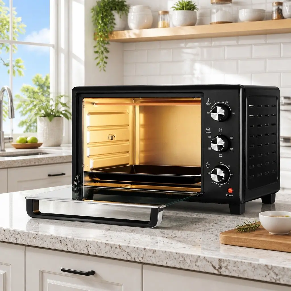 30L Convection Oven Kitchen Electric Fryer Compact Black