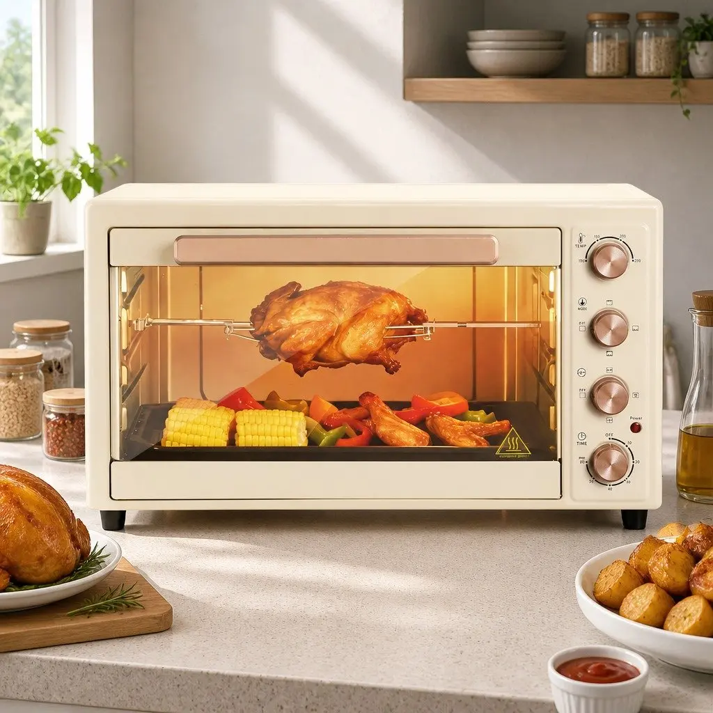 60L Convection Oven Electric Countertop for Baking Grilling Roasting and Rotisserie Cooking