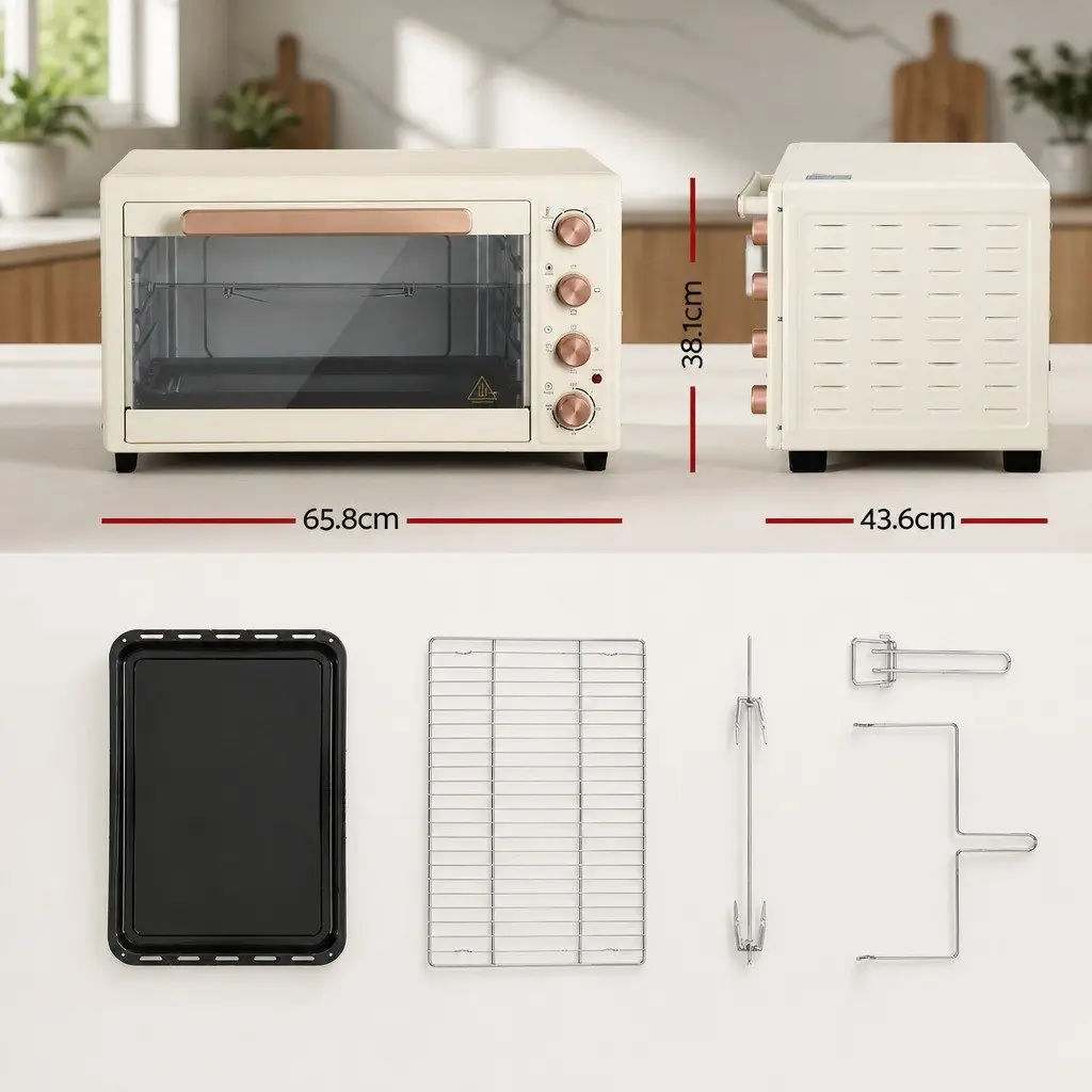60L Convection Oven Electric Countertop for Baking Grilling Roasting and Rotisserie Cooking