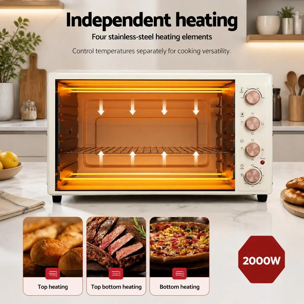 60L Convection Oven Electric Countertop for Baking Grilling Roasting and Rotisserie Cooking