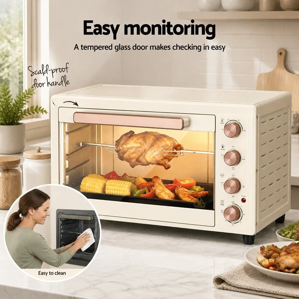 60L Convection Oven Electric Countertop for Baking Grilling Roasting and Rotisserie Cooking