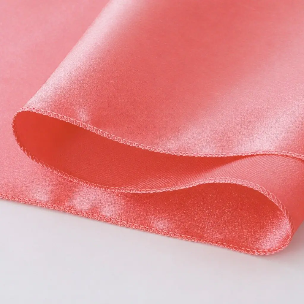 Satin Fabric Chair Sashes for Wedding Event Decoration Coral 20 Piece