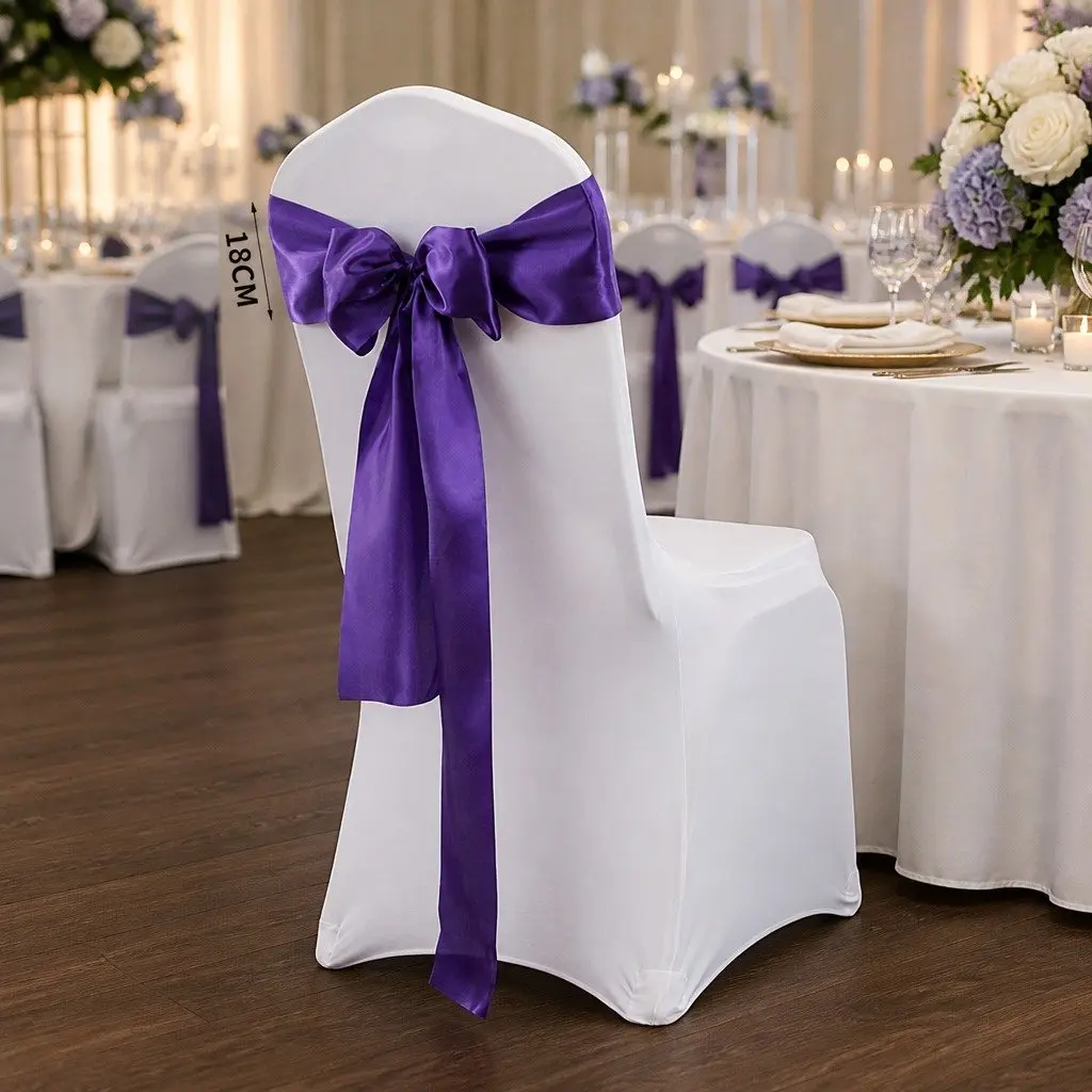 20Pcs Satin Chair Sashes and Table Runner