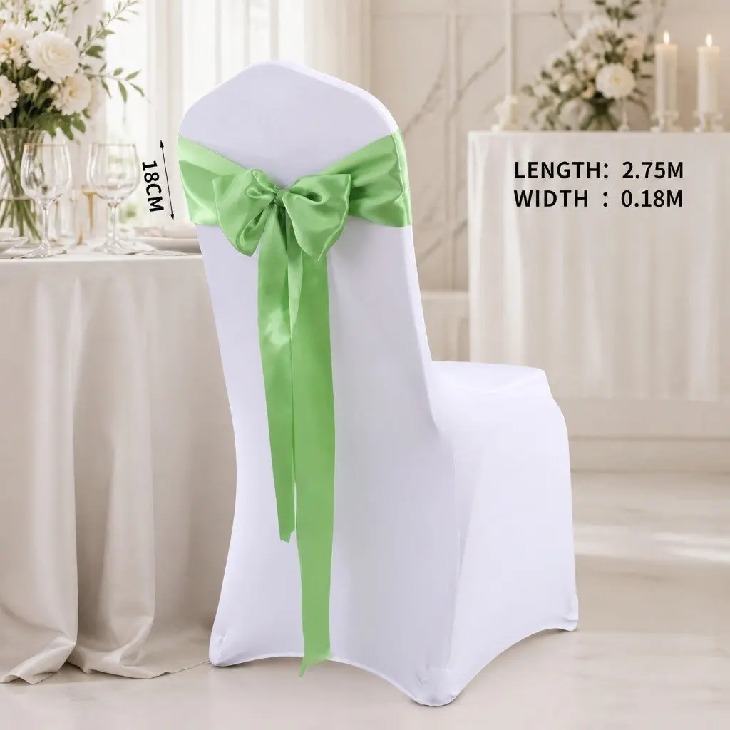 20 Pcs Grass Green Chair Sashes
