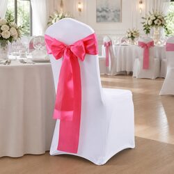 Satin Chair Sashes and Table Runners - 20 Pieces, Mauve