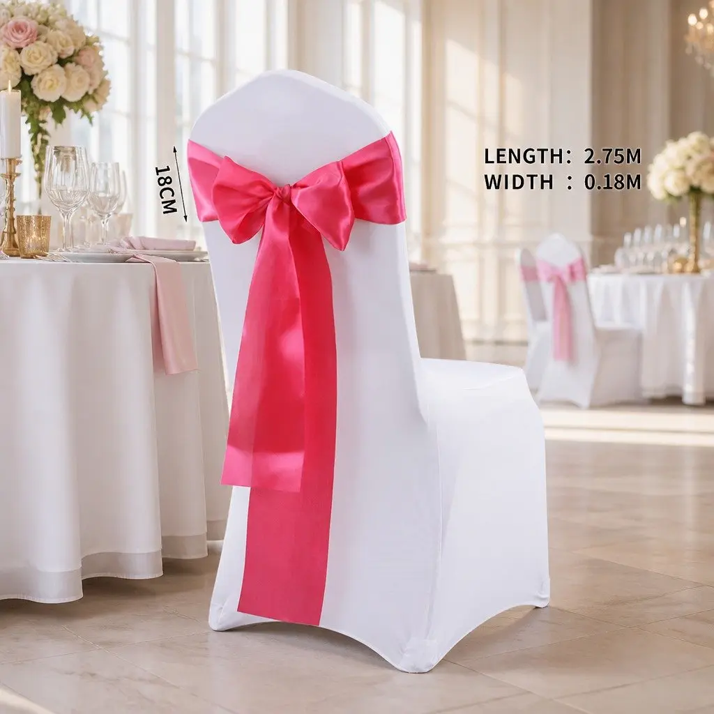 20x Satin Chair Sashes Table Runners Mauve Wedding Event Decoration Styling