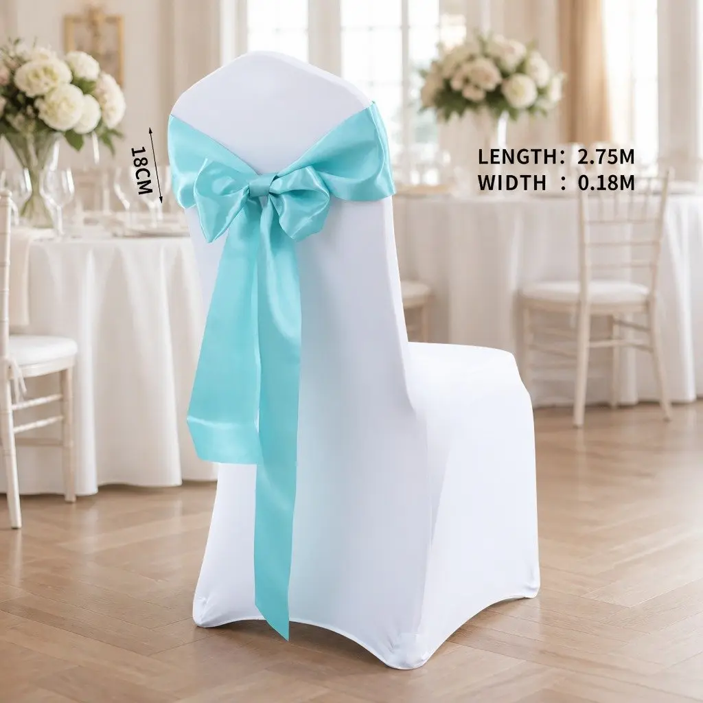 Satin Chair Sashes for Weddings Events 278x18cm 20 Piece
