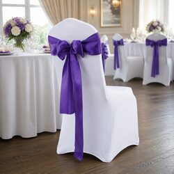 Specifications of 50 Pcs Eggplant Purple Satin Sashes