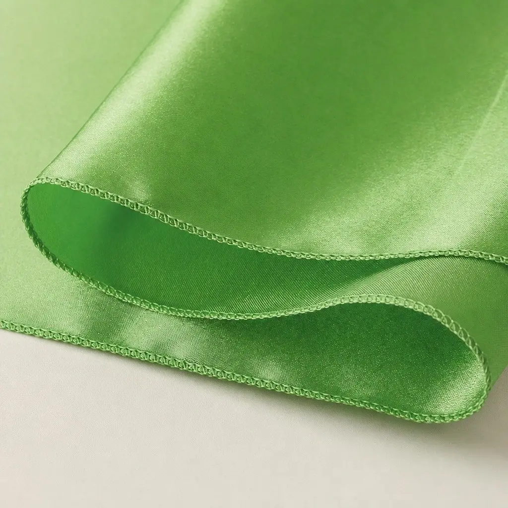 Table Runner & Chair Sash Set in Grass Green Satin