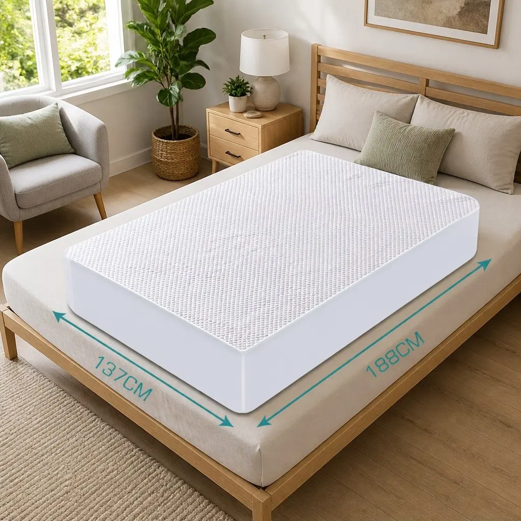 Mattress Protector Topper Double Polyester Waterproof Cooling Fitted Elastic