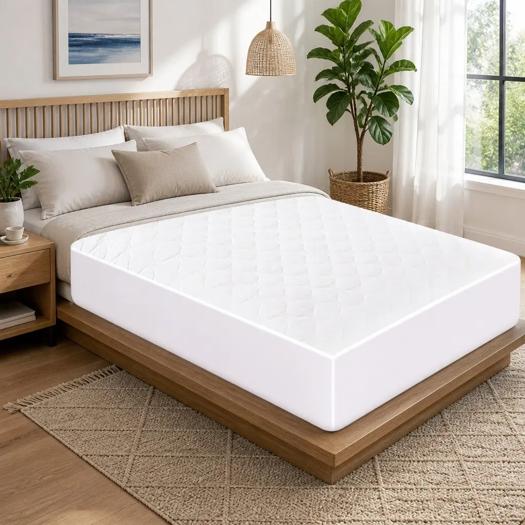 King Single Fitted Waterproof Mattress Protector for Dust Mite and Allergen Prevention