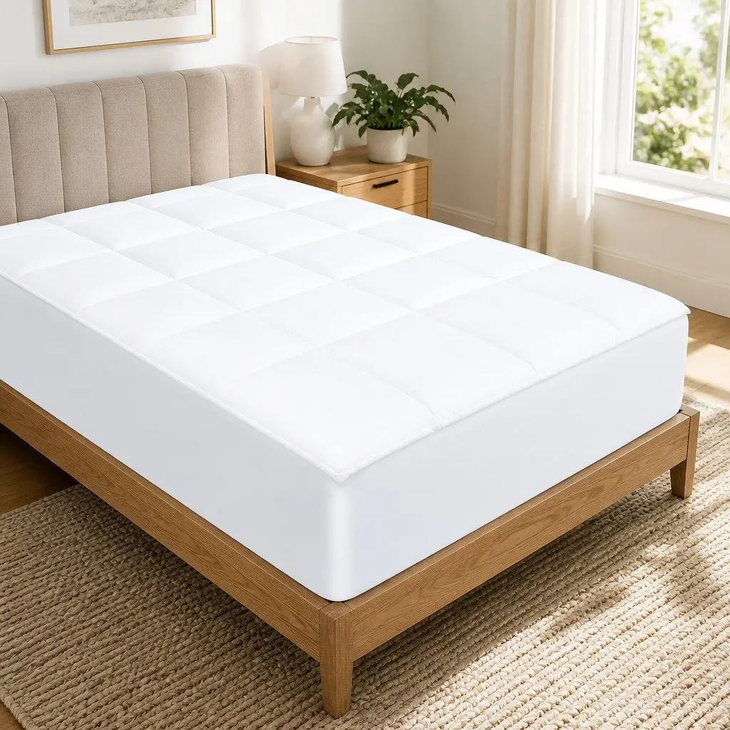 King Single Fitted Waterproof Mattress Protector for Dust Mite and Allergen Prevention