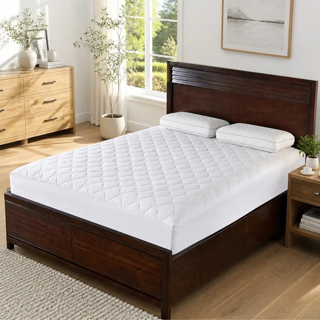 King Single Fitted Waterproof Mattress Protector for Dust Mite and Allergen Prevention