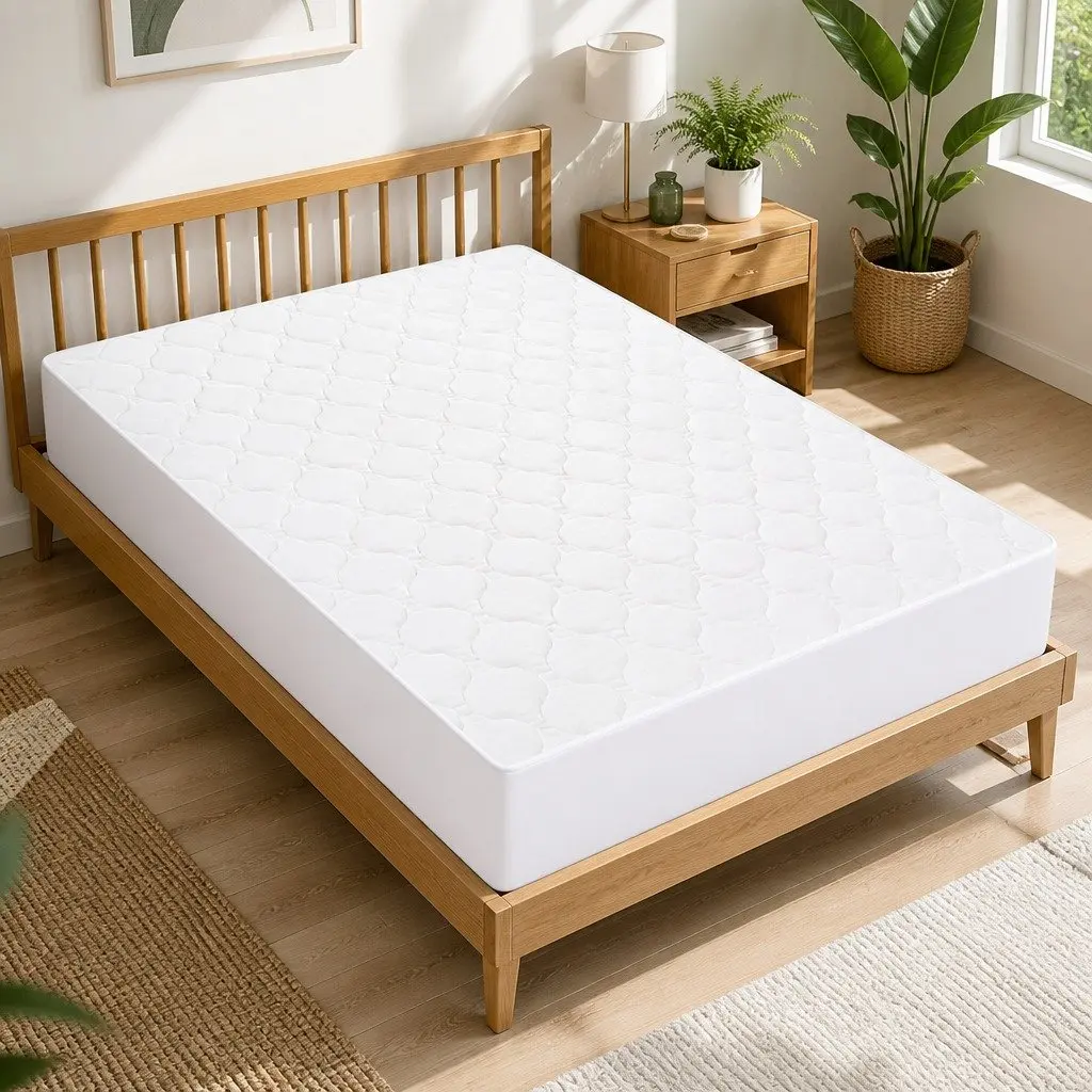 Single Fitted Waterproof Mattress Protector Dust Mite Allergen Prevention