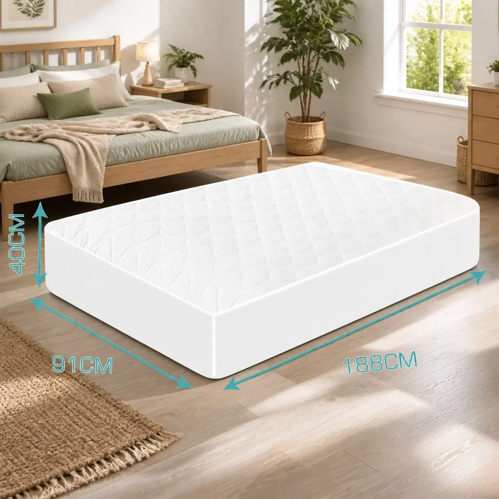 Single Fitted Waterproof Mattress Protector Dust Mite Allergen Prevention